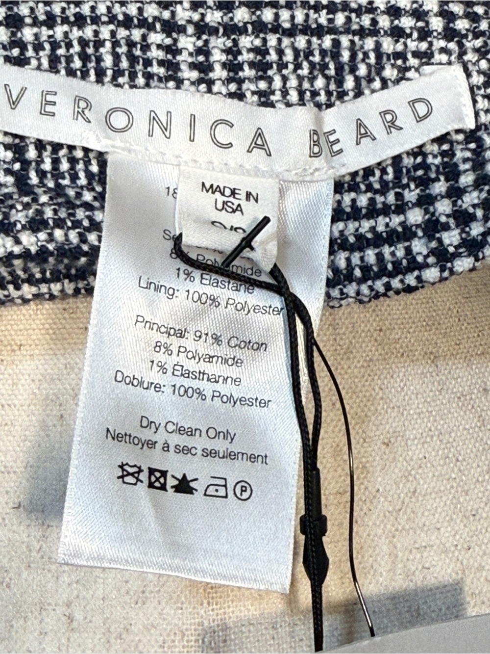 Veronica Beard Glen Plaid Blue White Dickey - Picture 9 of 13